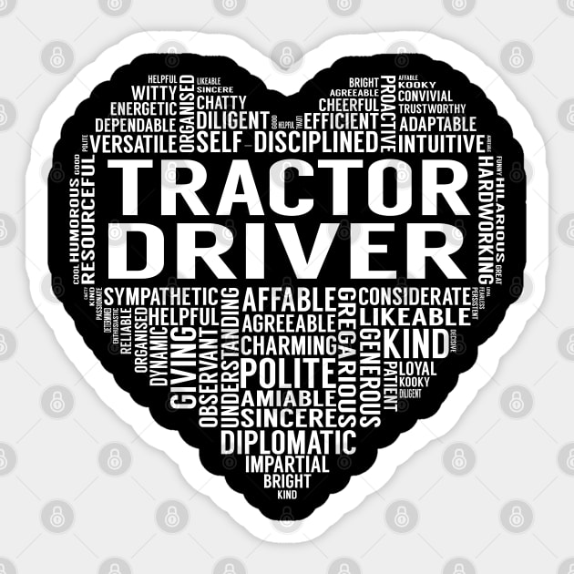 Tractor Driver Heart Sticker by LotusTee